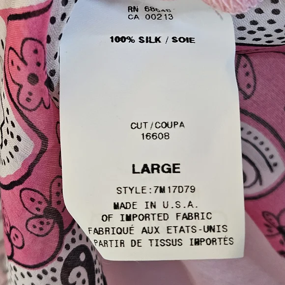 Allen B by Allen Schwartz Boho Silk Long Flare Sleeve Tunic Size L NWT - Picture 9 of 11